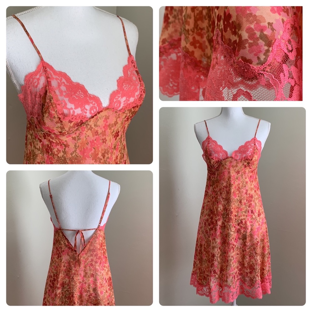 VTG Y2K VICTORIA'S SECRET Floral Lace Slip Dress - Picture 15 of 15